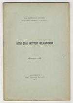 Actio quae instituit obligationem