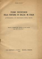 Primo inventario della fortuna di Balzac in Italia (introduzione a una bibliografia critica 1948-1957)