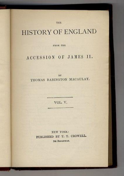 The History of England, from the Accession of James II. Vol. V - Thomas Babington Macaulay - copertina