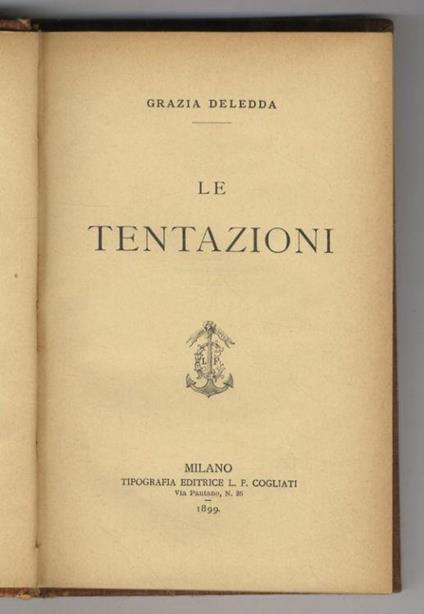 Le tentazioni - Grazia Deledda - copertina