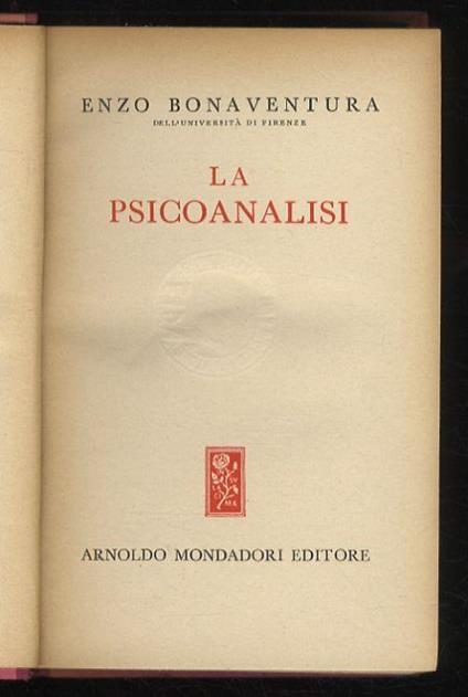 La psicoanalisi - Enzo Bonaventura - copertina