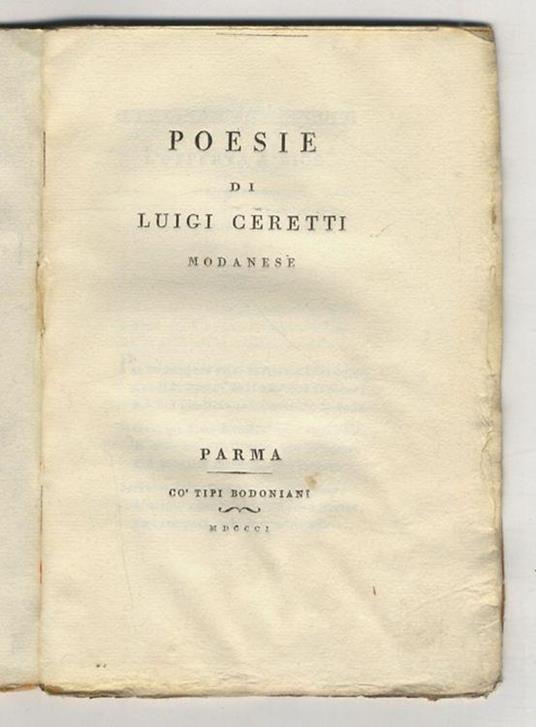 Poesie di Luigi Ceretti Modanese - Luigi Cerretti - copertina