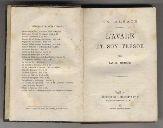 En Alsace. L'Avare et son trésor - Xavier Marmier - copertina