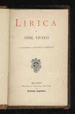 Lirica di Annie Vivanti. Con prefazione e nota di G. Carducci