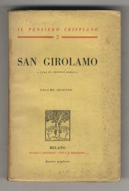 San Girolamo. A cura di Umberto Moricca. Volume secondo - Umberto Moricca - copertina