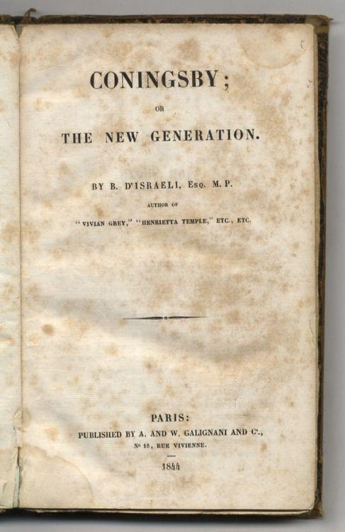 Coningsby or the new Generation [...] - Benjamin Disraeli - copertina