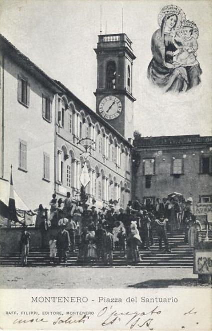 CARTOLINA, MONTENERO. Montenero - Piazza del Santuario - copertina