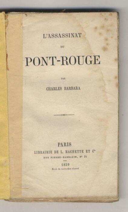 L' Assassinat du Pont-Rouge - Charles Barber - copertina