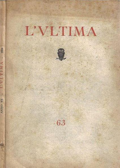 L' Ultima, anno VI, n. 63 - copertina