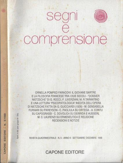 Segni e comprensione anno II 1988 N. 5 - Giovanni Invitto - copertina