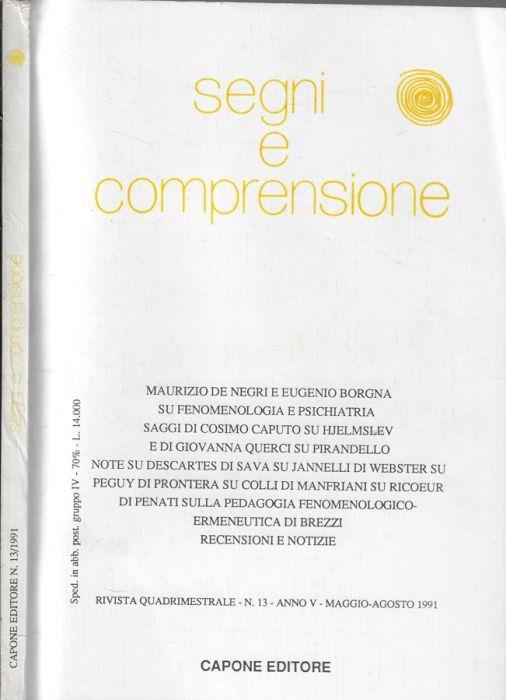 Segni e comprensione anno V 1991 N. 13 - Giovanni Invitto - copertina