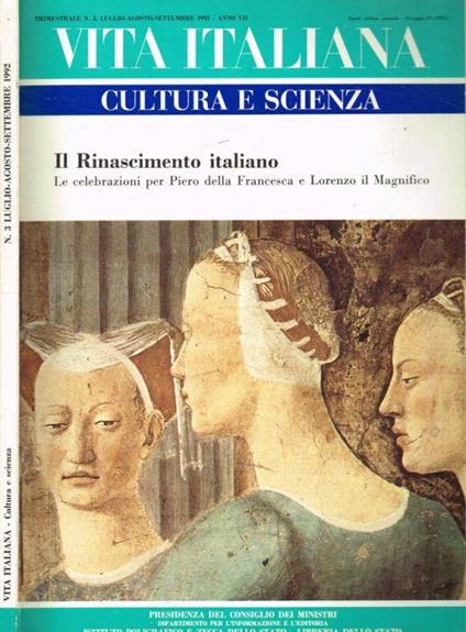 Vita italiana. Cultura e scienza. Trimestrale n.3, luglio-agosto-settembre 1992 - Stefano Rolando - copertina