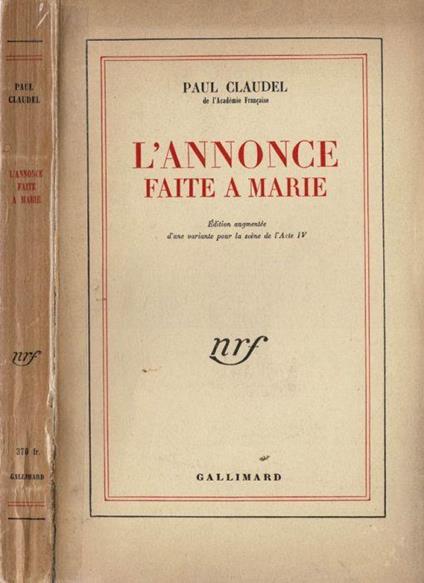 L' annonce faite a Marie - Paul Claudel - copertina