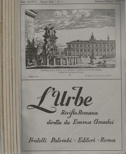 L’Urbe Rivista Romana Anno XXXVI, n.1,2,3,4,5,6 1973 - Emma Amadei - copertina