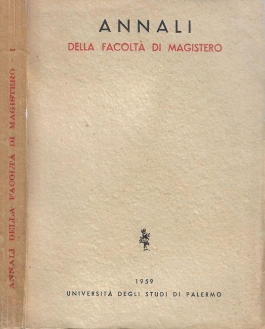 Annali della facoltà di magistero 1959 - copertina