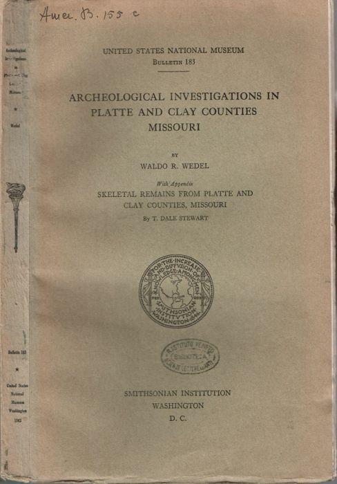 Archeological investigations in Platte and Clay Counties Missouri - copertina