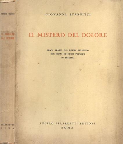 Il mistero del dolore - Giovanni Scarpitti - copertina