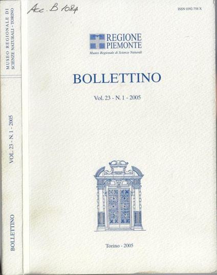 Bollettino del Museo Regionale di Scienze Naturali Vol. 23 N. 1 2005 - copertina