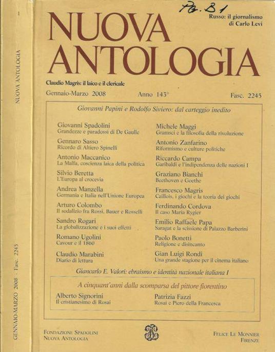 Nuova antologia anno 2008 Fasc. 2245 - Cosimo Ceccuti - copertina