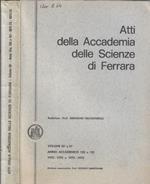 Atti della Accademia delle Scienze di Ferrara Vol. 50° e 51° anno accademico 150 e 151 1972-1973 e 1973-1974