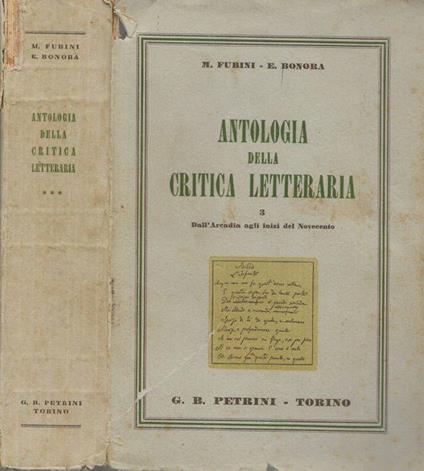 Antologia della critica letteraria 3 - Mario Fubini - copertina