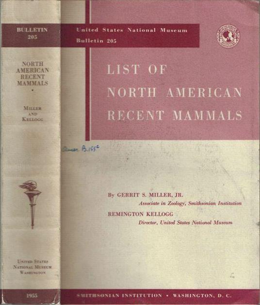 List of North American recent mammals - Gerrit S. jr. Miller - copertina