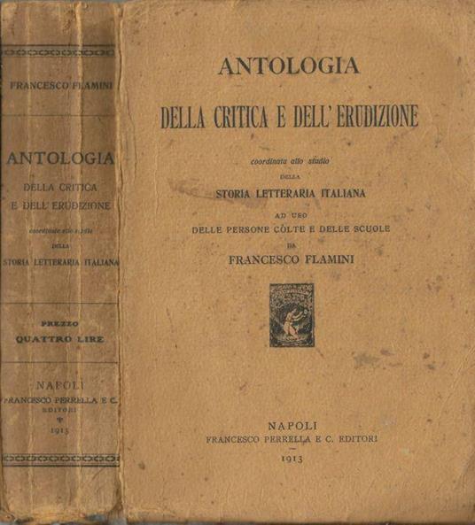 Antologia della critica e dell'erudizione - Francesco Flamini - copertina