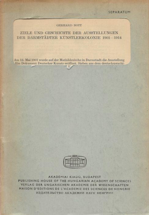 Ziele und geschichte der ausstellungen der darmstadter Kunstlerkolonie 1901-1914 (Separatum) - copertina