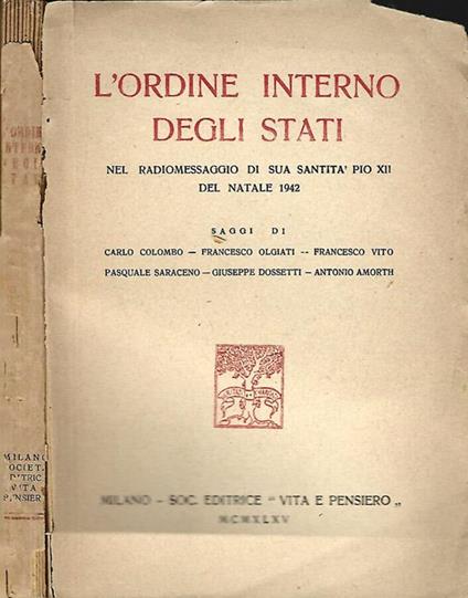 L' ordine Interno Degli Stati - copertina