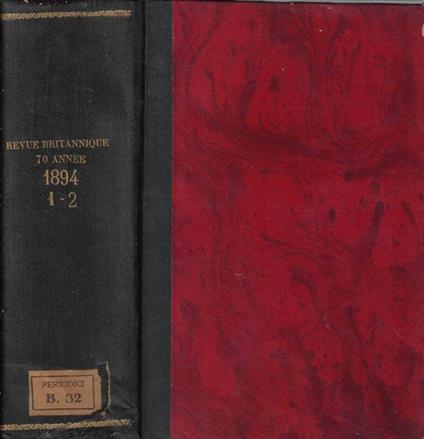 Revue britannique 1894 Tome I-II - copertina