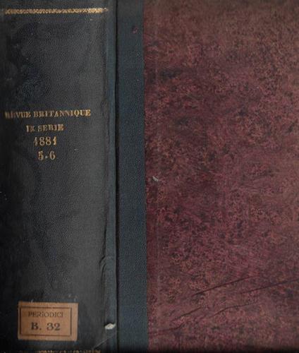 Revue britannique 1881 Tome V-VI - copertina