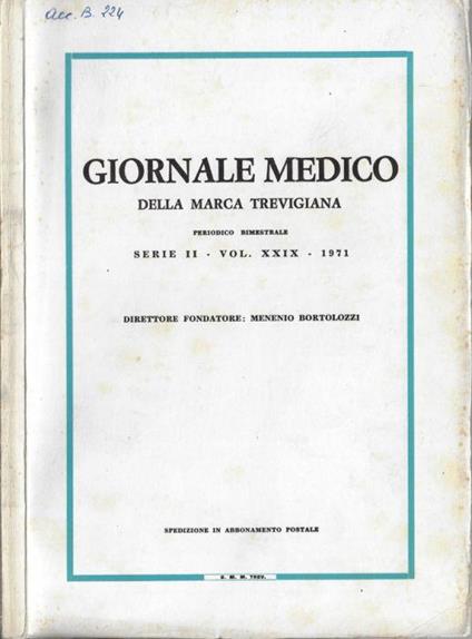 Giornale medico della Marca Trevigiana serie II Vol. XXIX 1971 - copertina