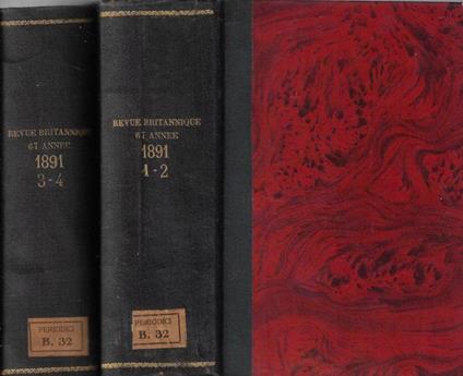 Revue britannique 1891 Tome I-II, III-IV - copertina