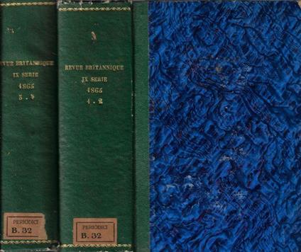 Revue britannique 1865 Tome I-II, III-IV - copertina