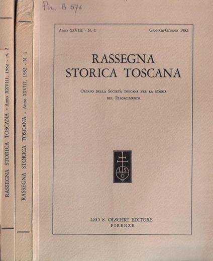 Rassegna storica toscana anno XXVIII 1982 - Clementina Rotondi - copertina