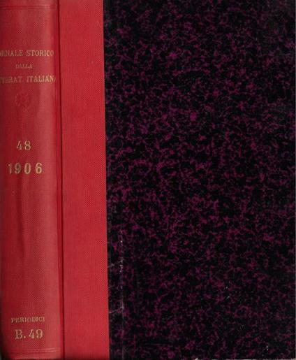 Giornale storico della letteratura italiana volume XLVIII 1906 - Francesco Novati - copertina