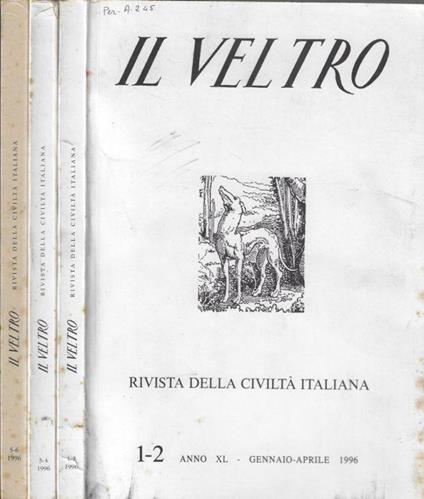 Il Veltro anno 1999 N. 1-2, 3-4, 5-6 - Vincenzo Cappelletti - copertina