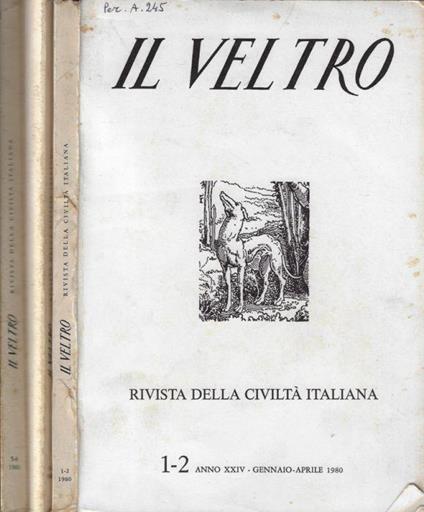 Il Veltro anno 1980 N. 1-2, 3-4, 5-6 - Vincenzo Cappelletti - copertina