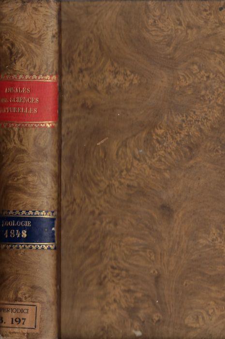 Annales des sciences naturelles zoologie III série tome IX-X 1848 - copertina