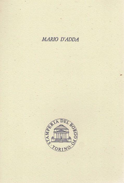Mario D'Adda( 1903 - 1976 ) - Pino Mantovani - copertina