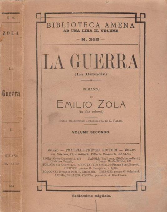 La guerra vol. II - Émile Zola - copertina