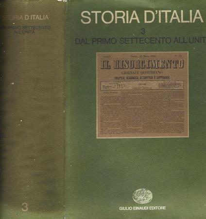 Storia D' Italia Volume Terzo - R. Romano - copertina