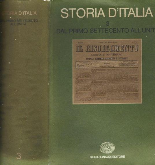 Storia D' Italia Volume Terzo - R. Romano - copertina