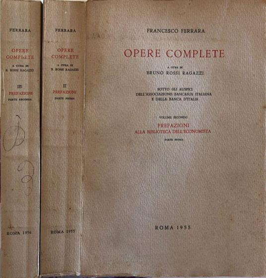 Opere complete - Francesco Ferrara - copertina