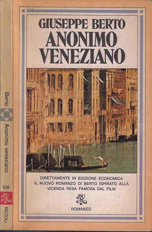 Anonimo veneziano - Giuseppe Berto - copertina