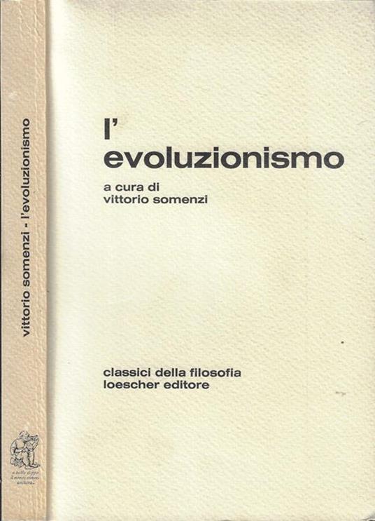 L' evoluzionismo - Vittorio Somenzi - copertina