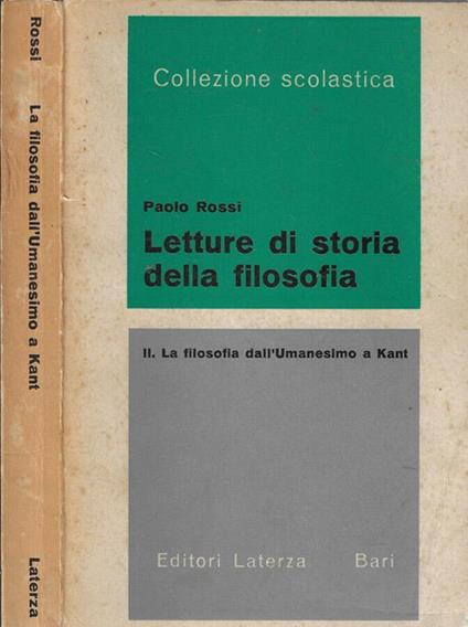 Letture di storia della filosofia Vol. II - Paolo Rossi - copertina