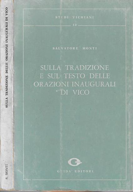 Sulla tradizione e sul testo delle orazioni inaugurali di Vico - copertina