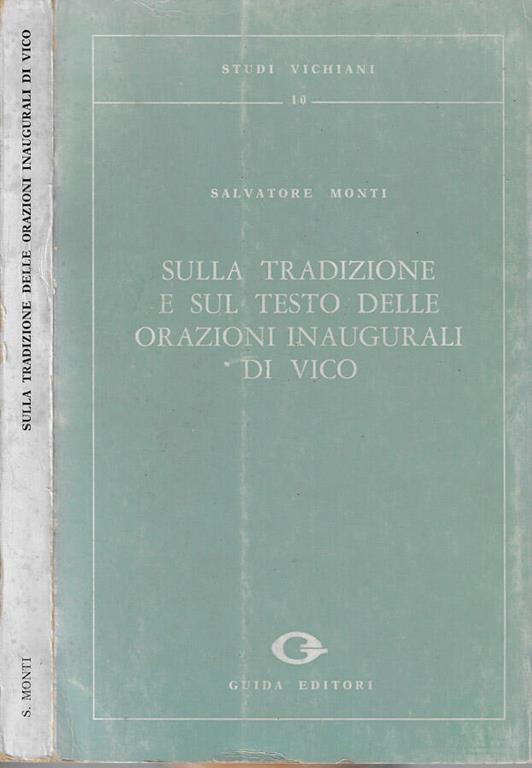 Sulla tradizione e sul testo delle orazioni inaugurali di Vico - copertina