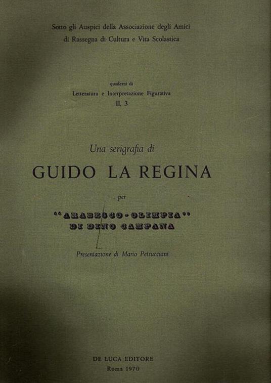 Una serigrafia di Guido La Regina per " Arabesco - Olimpia " di Dino Campagna - Mario Petrucciani - copertina